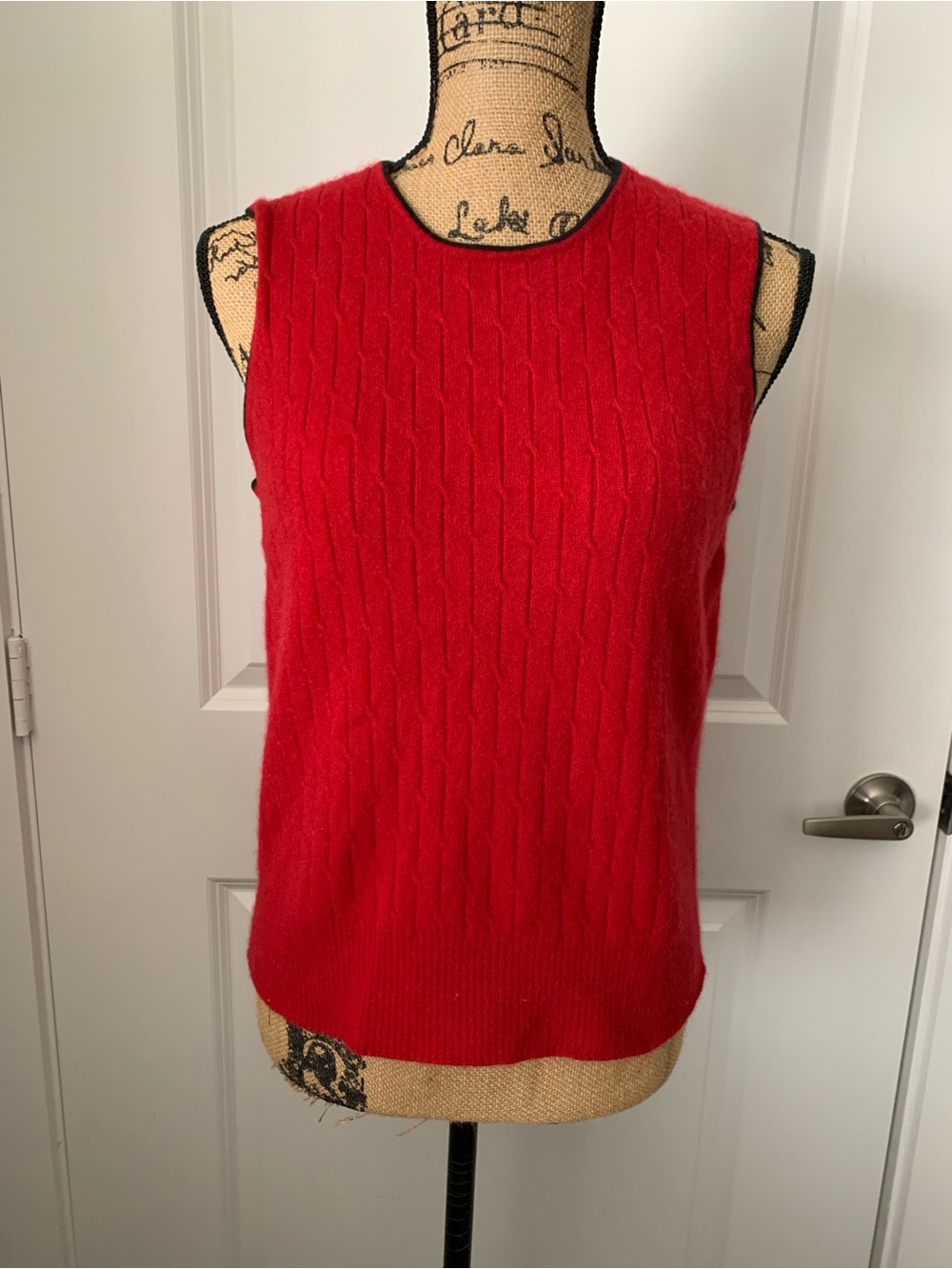 Ann Taylor 100% Cashmere Red Sweater Vest Size XL